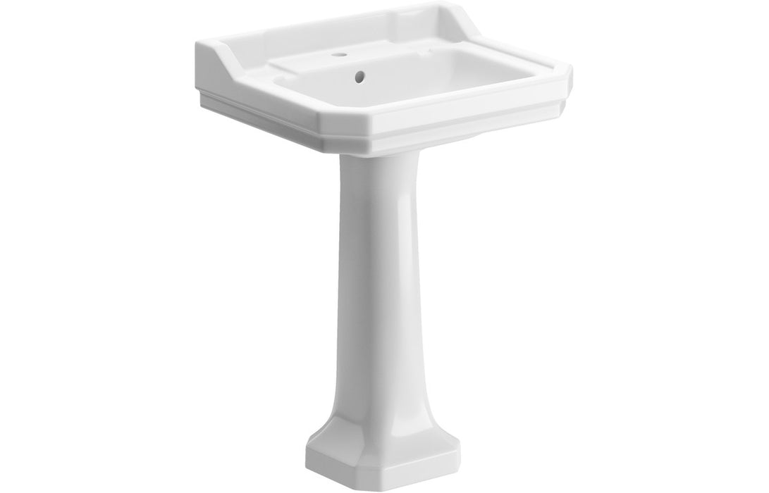Sherlais 600x500mm Basin & Full Pedestal