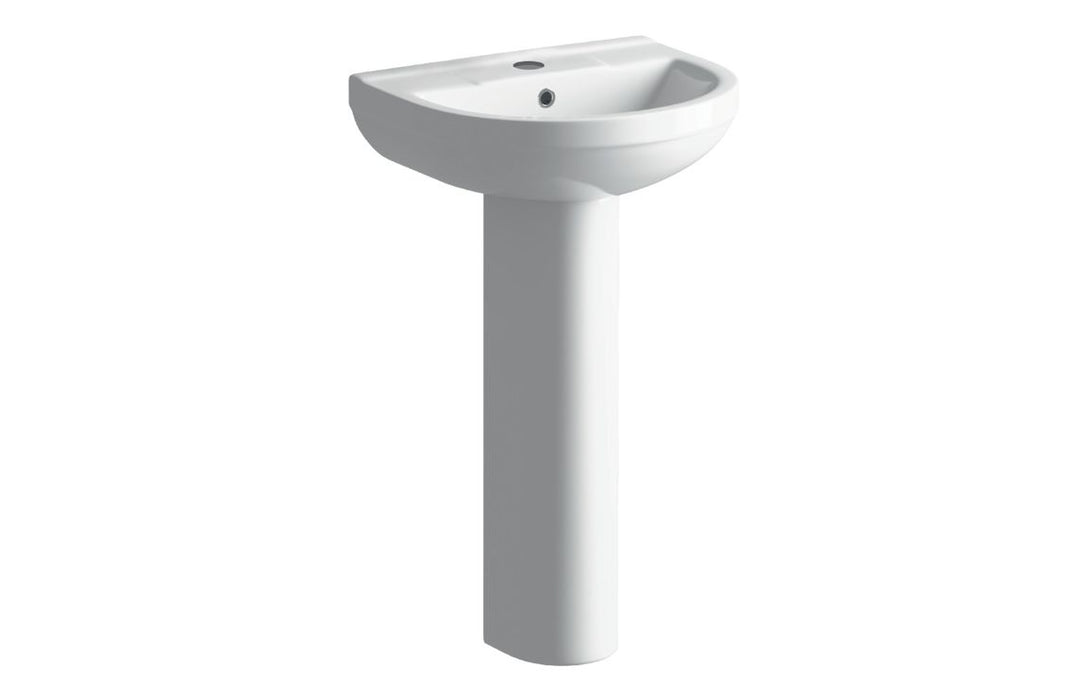 Laurentine 500x390mm 1TH Basin & Full Pedestal