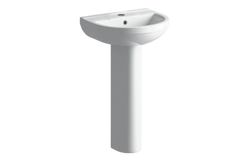 Laurentine 500x390mm 1TH Basin & Full Pedestal