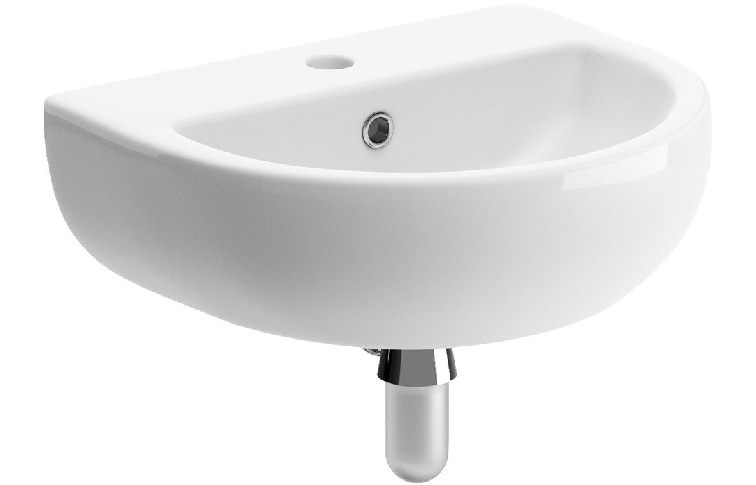 Toscara 450x380mm 1TH Cloakroom Basin & Chrome Bottle Trap