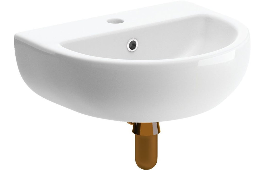 Toscara 450x400mm 1TH Cloakroom Basin & Bottle Trap