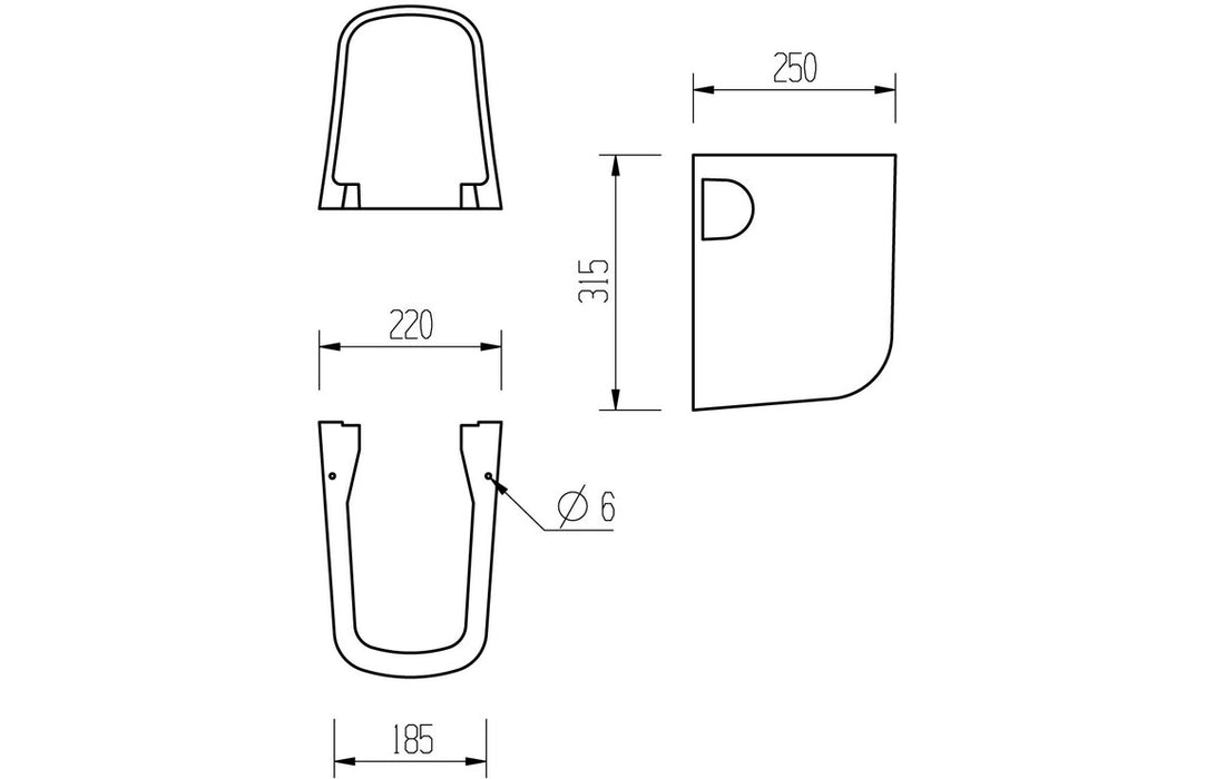 Silvain 555x430mm 1TH Basin & Semi Pedestal