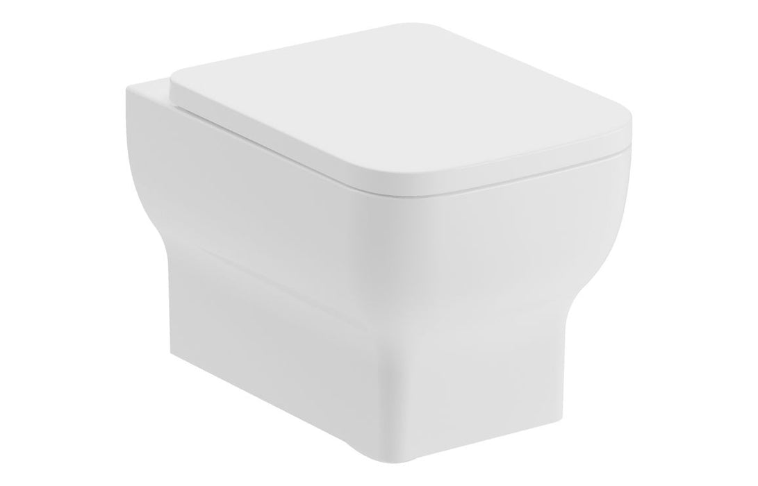 Arlo Rimless Wall Hung WC & Soft Close Seat - White