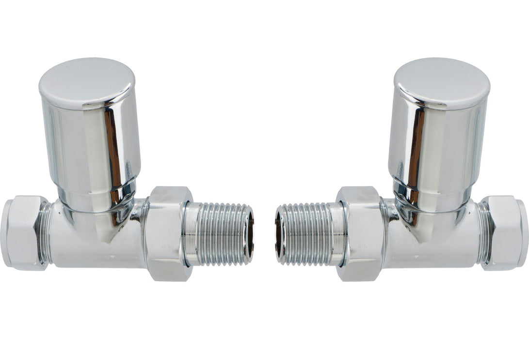 Patterned Chrome Radiator Valves - Straight