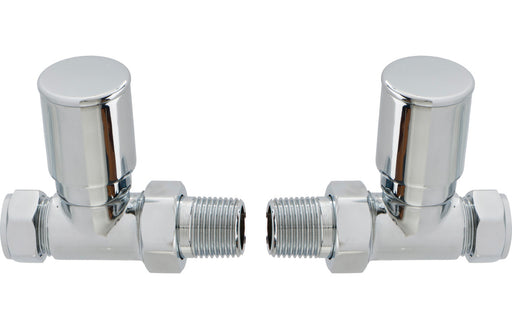 Patterned Chrome Radiator Valves - Straight
