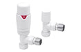 Round Thermostatic White Radiator Valves