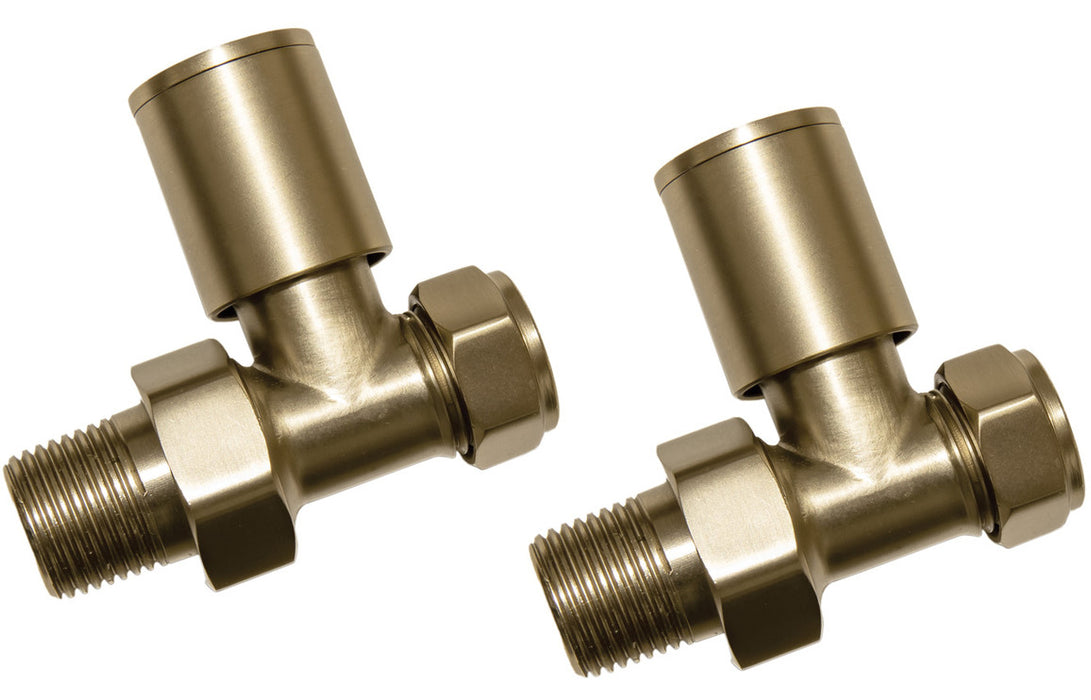 Patterned Brushed Brass Radiator Valves