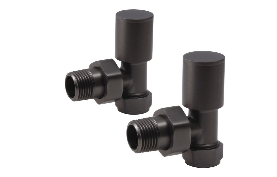 Patterned Matt Black Radiator Valves