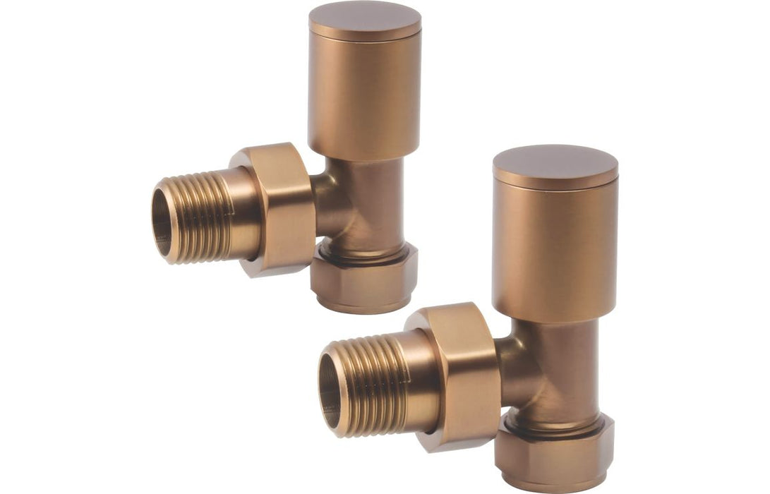 Patterned Brushed Bronze Radiator Valves