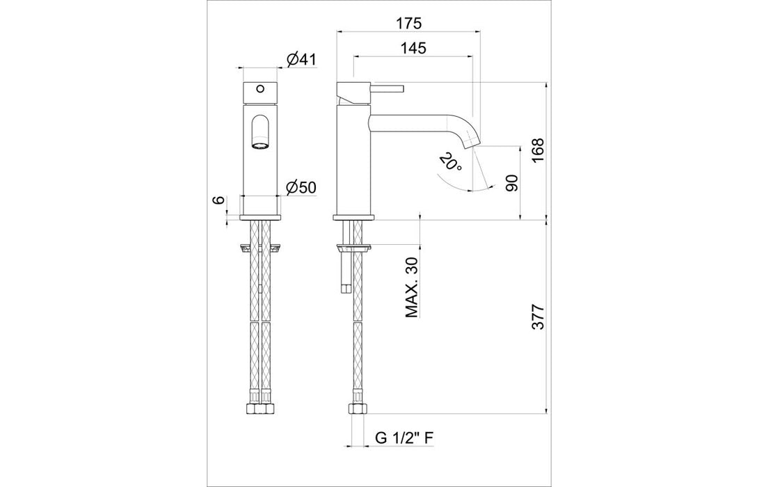 Vema Tiber Basin Mixer - St/Steel