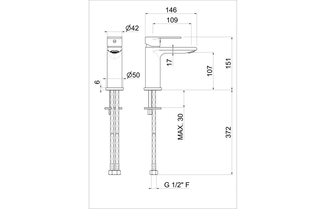 Vema Timea Basin Mixer - Chrome