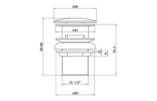 Easy Clean Basin Waste - Chrome