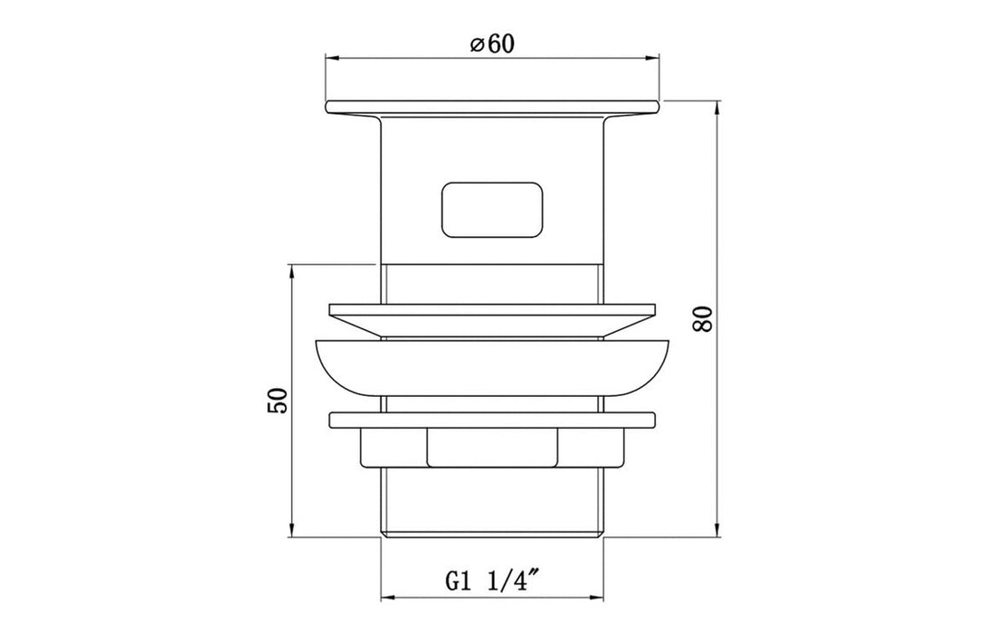 Slotted Flip Plug Basin Waste - Chrome