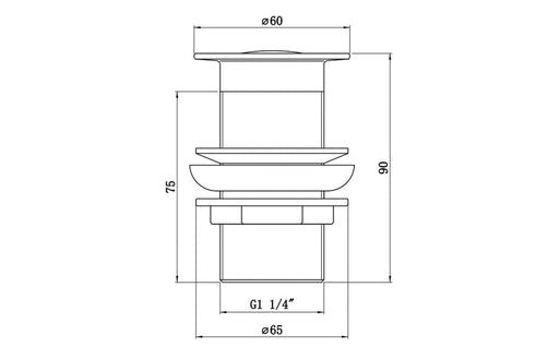Unslotted Round Basin Waste - Chrome