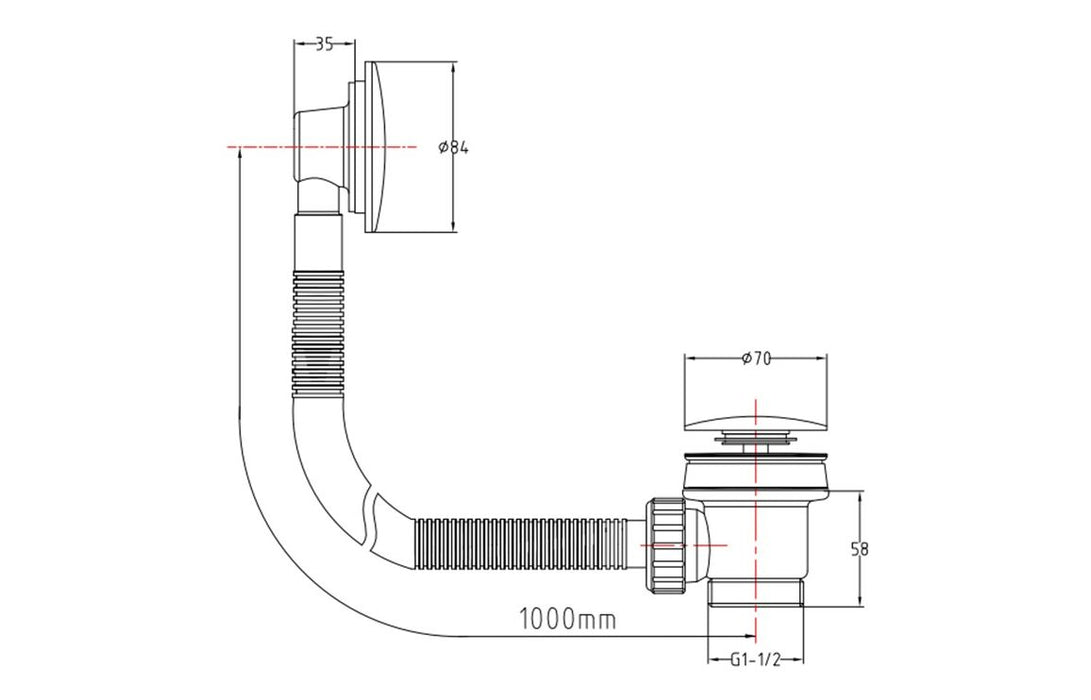 Bath Waste - Matt Black