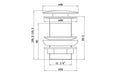 Vema Unslotted Push Button Waste - Stainless Steel