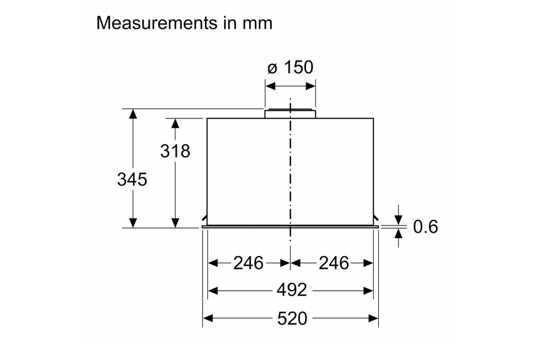 Bosch Series 6 DLN56AC60B 52cm Canopy Hood - Black