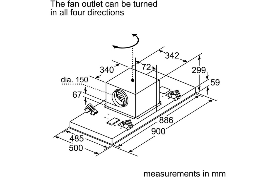 Bosch Series 6 DRC97AQ50B 90cm Ceiling Hood - St/Steel