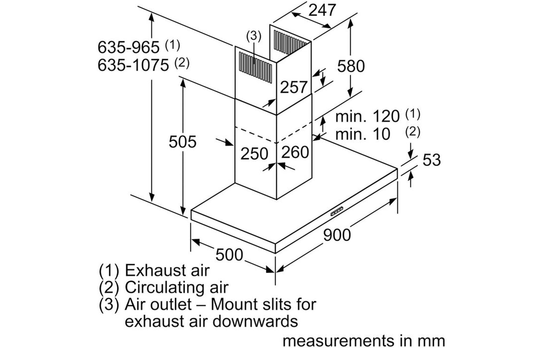 Bosch Series 2 DWB94BC50B 90cm Box Design Chimney Hood - St/Steel