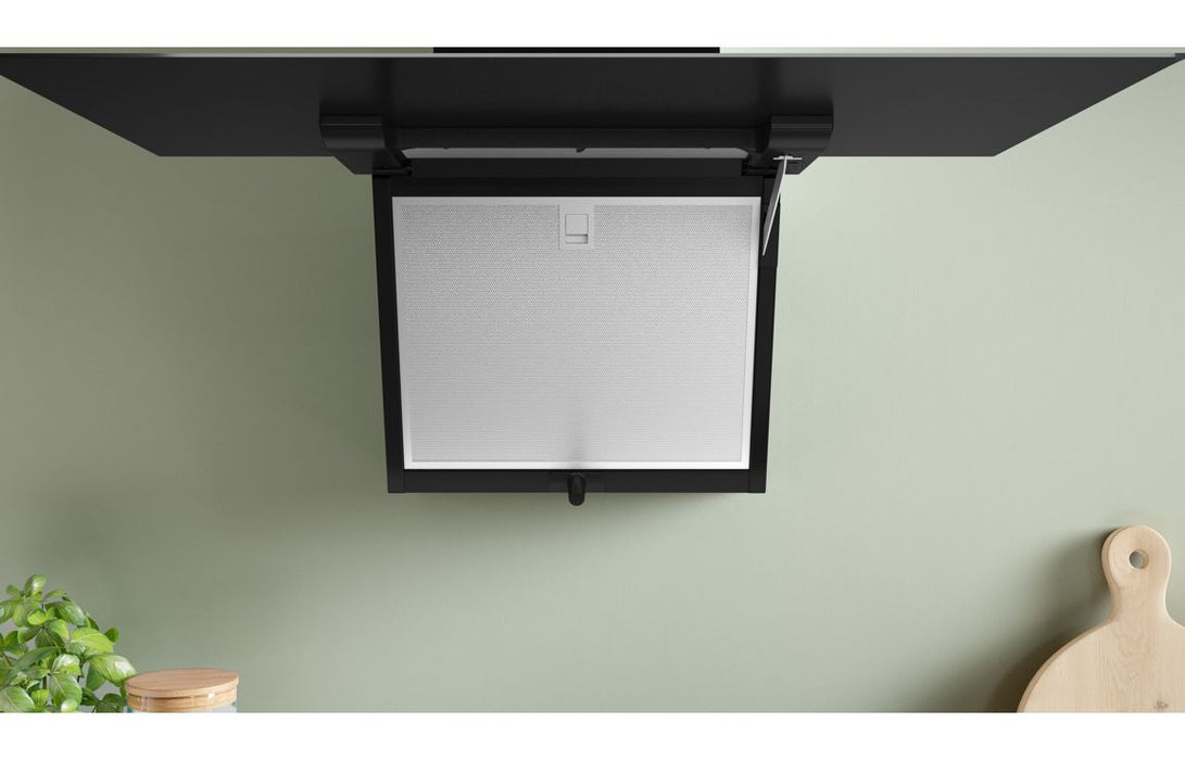 Bosch Series 4 DWK87FN60B 80cm Angled Chimney Hood - Black Glass