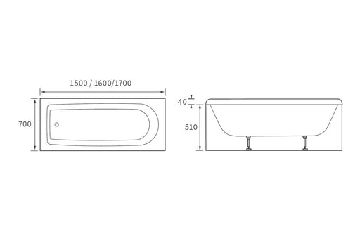 Daytona Round Single End 0TH Bath w/Legs