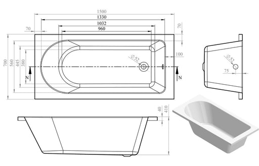 Daytona Round Single End SUPERCAST 0TH Bath w/Legs