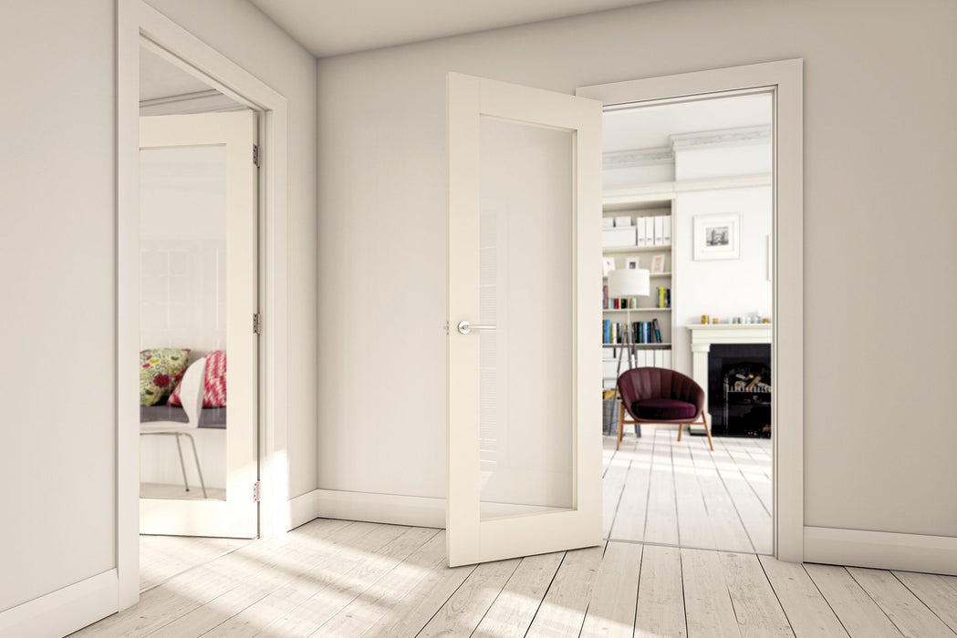 Deanta Denver White Primed Glazed Door