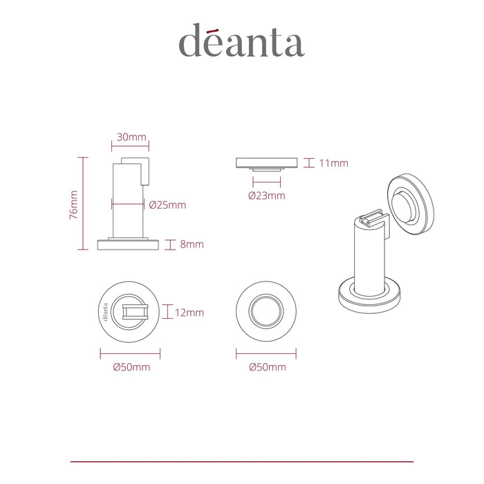 Deanta Magnetic Door Holder Satin Stainless Steel