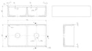 Double Bowl Butler Sink with Ledge, Grids & Chopping Board dimensions