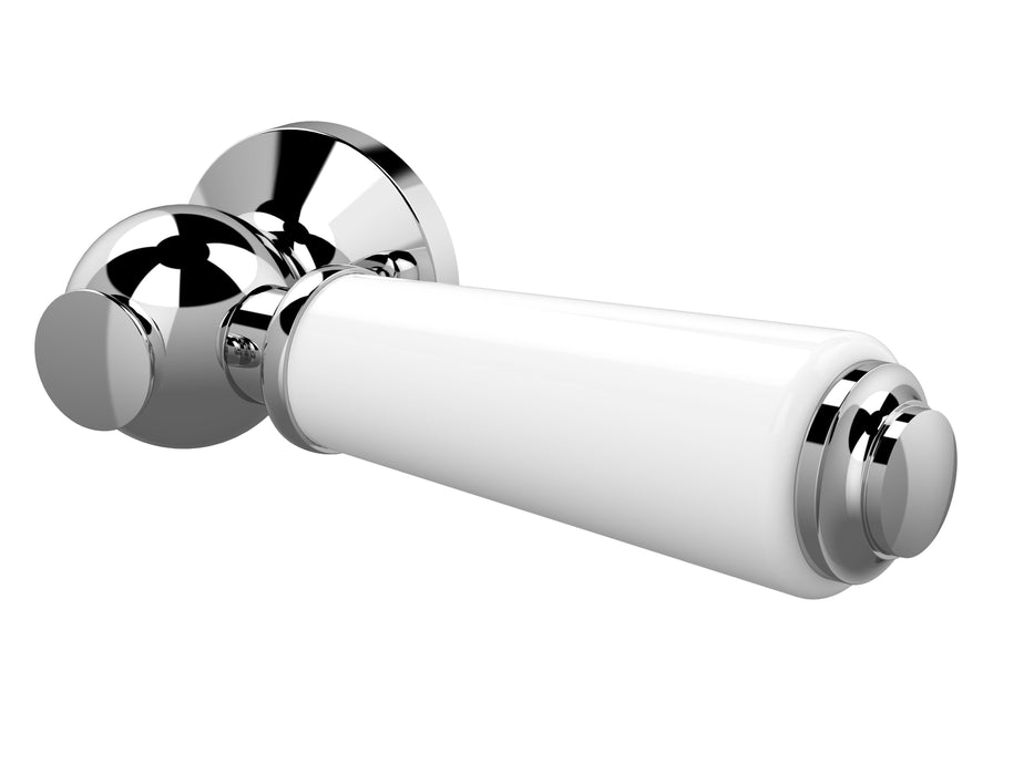 White & Chrome Ceramic WC Lever