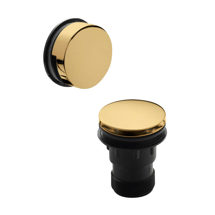 Brushed Brass Easy Clean Push Button Bath Waste