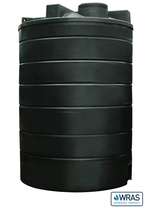 20000 Litre Cylindrical Potable Water Tank - Black - WRAS Approved