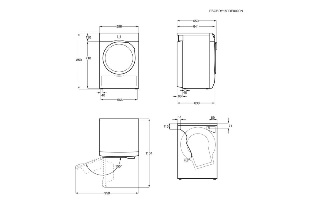 Electrolux EDCD648WD F/S 8kg Condenser Dryer - White