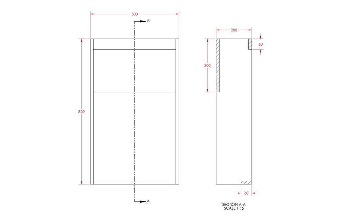 Eton 500mm Slim WC Unit - Warm Walnut