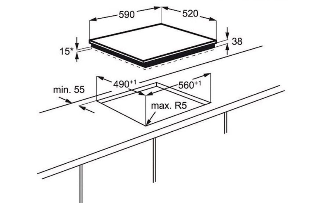 Electrolux EHF6140FOK 60cm Ceramic Hob - Black