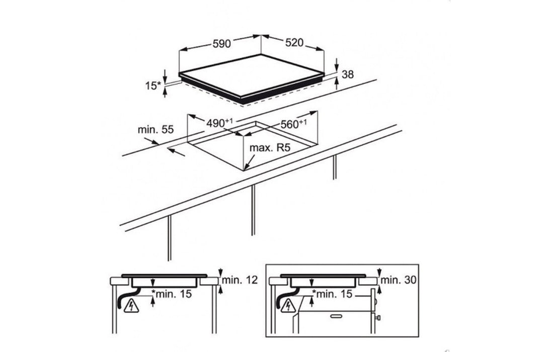 Electrolux EHF6140ISK 60cm Ceramic Hob - Black