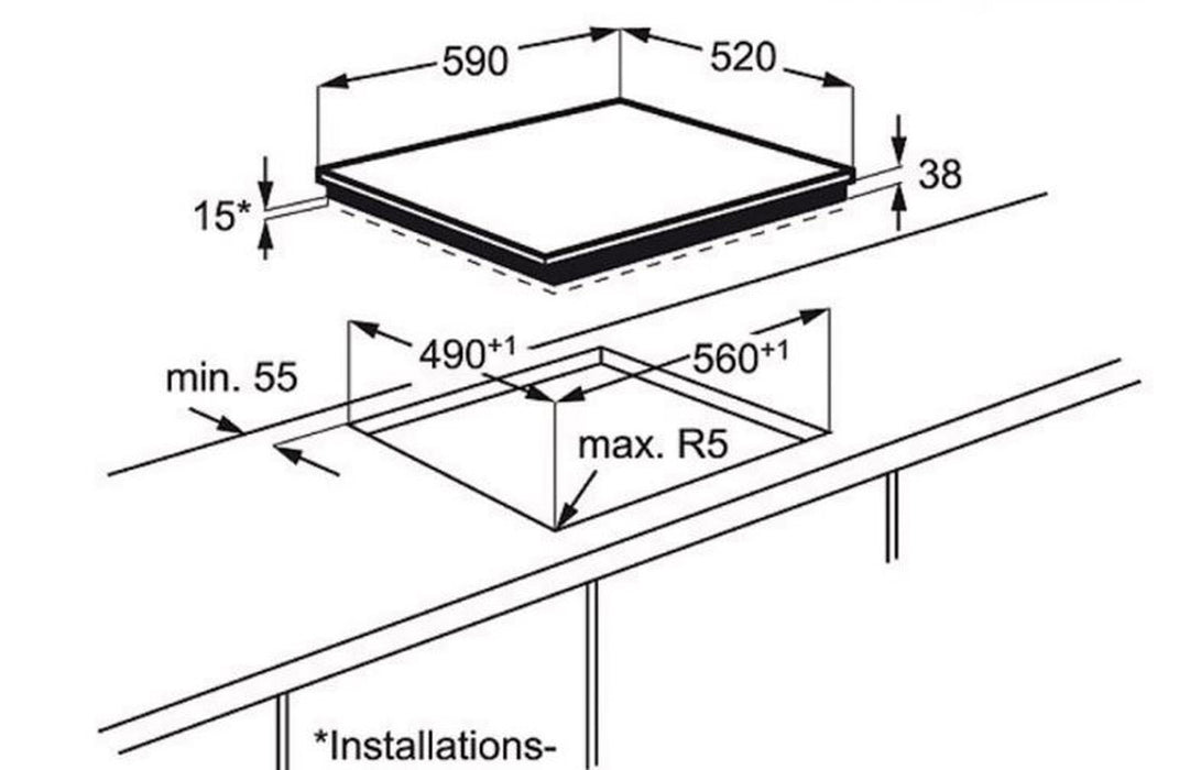 Electrolux EHF6241FOK 60cm Ceramic Hob - Black