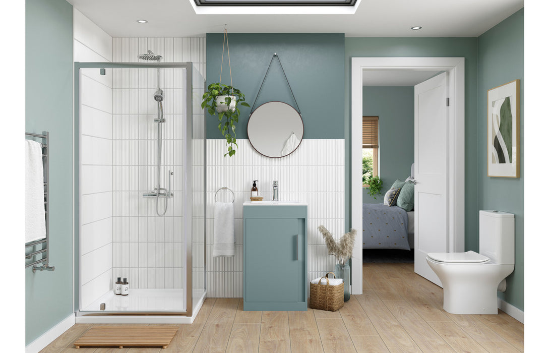 Terra 510mm Floor Standing Unit Inc. Basin - Matt Sea Green