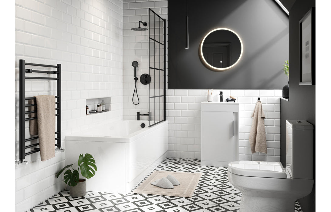 Terra 510mm Floor Standing Unit Inc. Basin - White Gloss