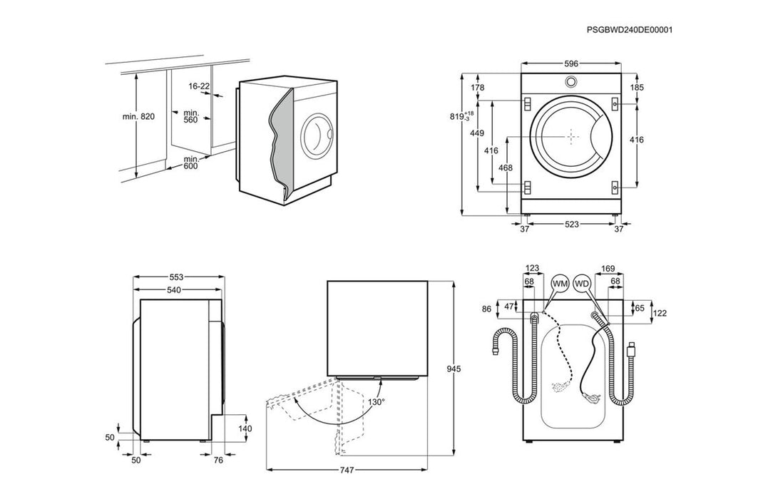 Electrolux EWD8462OBI B/I 8/4kg 1600rpm Washer Dryer