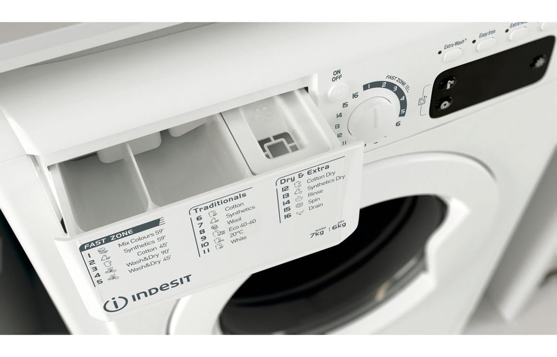 Indesit EWDE 761483 W UK F/S 7/6kg 1200rpm Washer Dryer - White