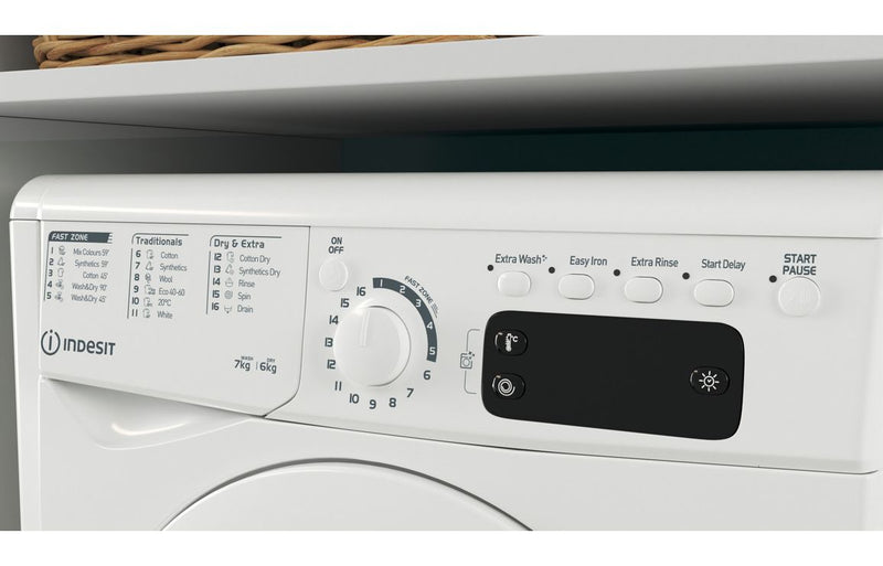 Indesit EWDE 761483 W UK F/S 7/6kg 1200rpm Washer Dryer - White