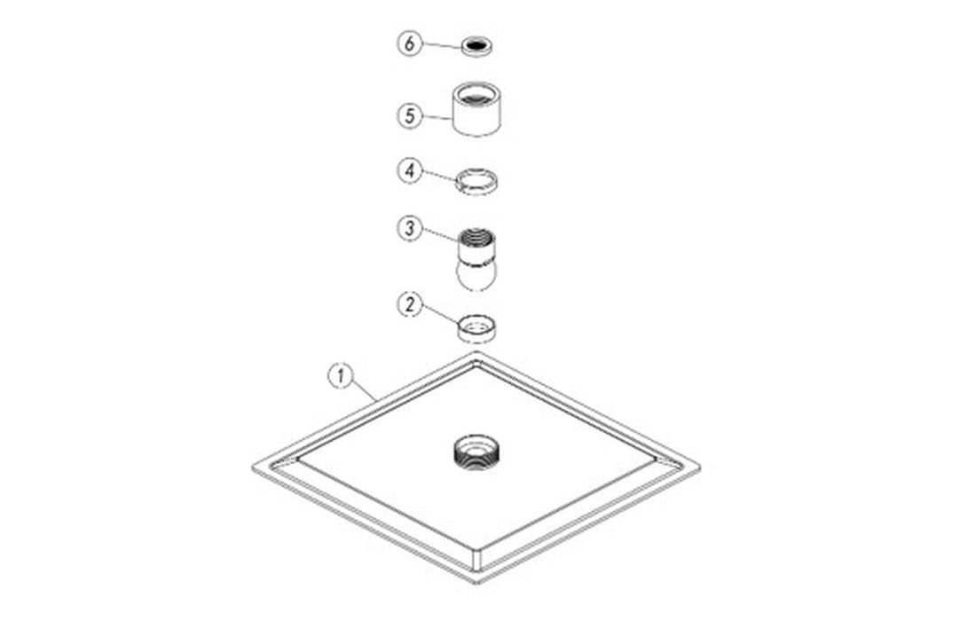 Eclipse 200mm Square Ultraslim Showerhead - Matt Black