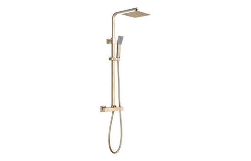 Eclipse Square Thermostatic Bar Mixer w/Riser Kit - Brushed Brass