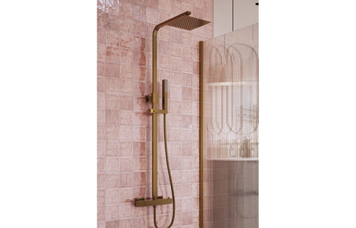 Eclipse Square Thermostatic Bar Mixer w/Riser Kit - Brushed Bronze
