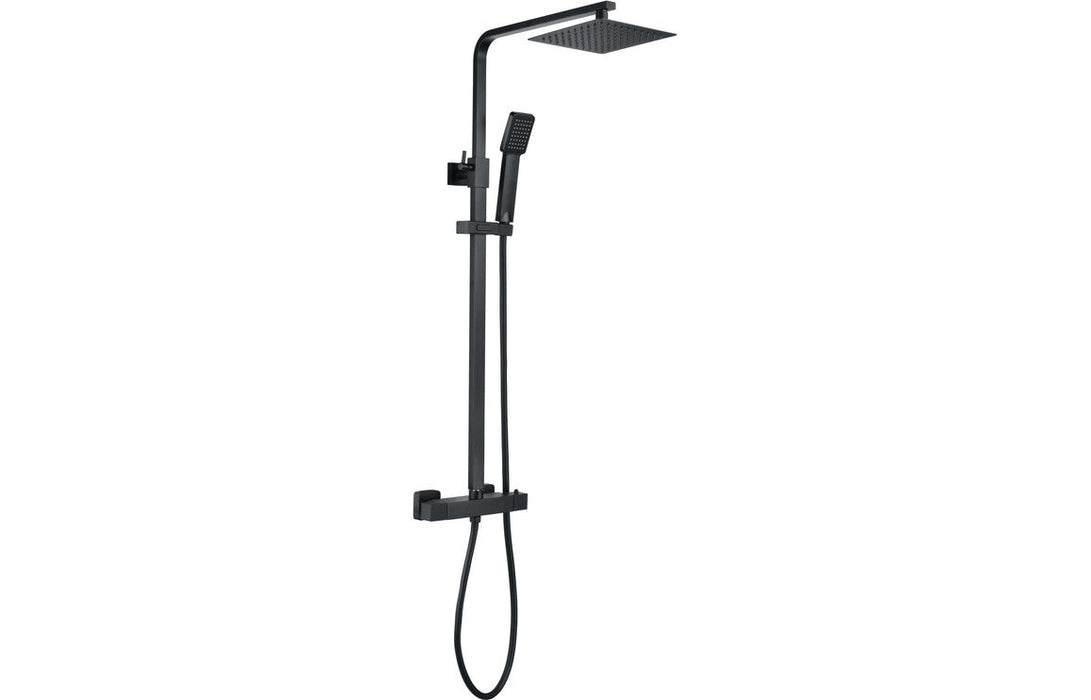 Eclipse Square Thermostatic Bar Mixer w/Riser Kit - Matt Black