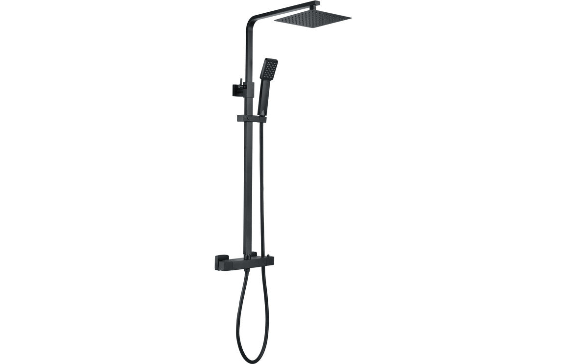 Eclipse Square Thermostatic Bar Mixer w/Riser Kit - Matt Black — Trade ...