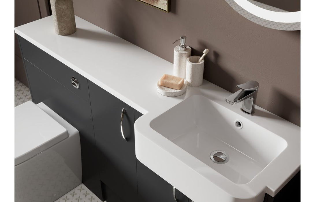 Eton 200mm Standard Toilet Roll Unit - Matt Graphite Grey