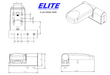Elite White Flag Door Hinge 19mm - Technical Drawing