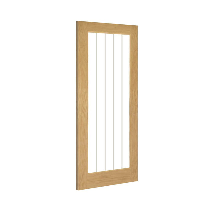 Deanta Ely Prefinished Oak Glazed 1 Lite Full Door